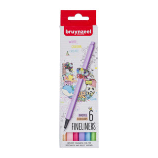 Bruynzeel Fineliner Set Pastel 6 couleurs