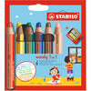 Crayons de couleur Stabilo Woody 3in1 - 6 couleurs