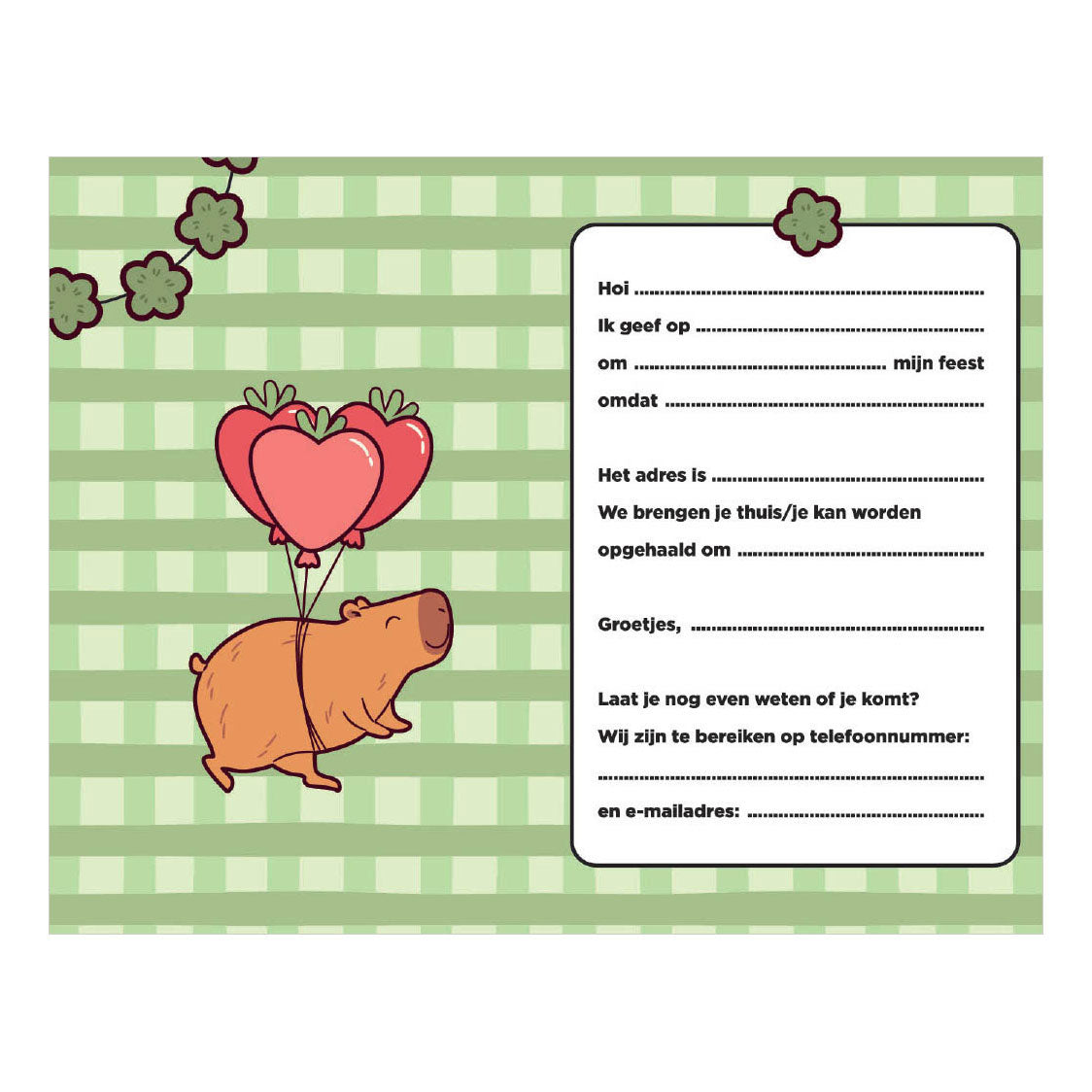 Invitations - capybara 6pcs.