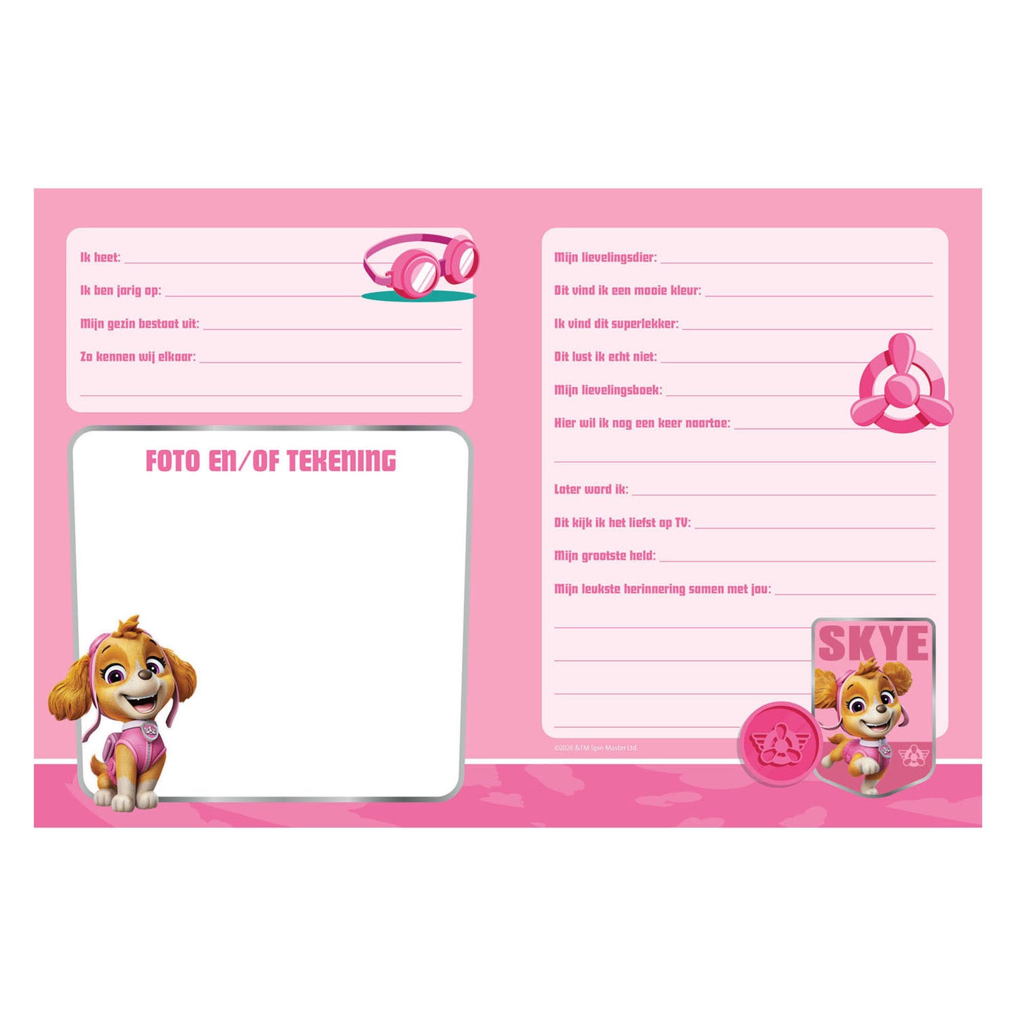 Livre d'amis - Paw Patrol Girl Pups 6+