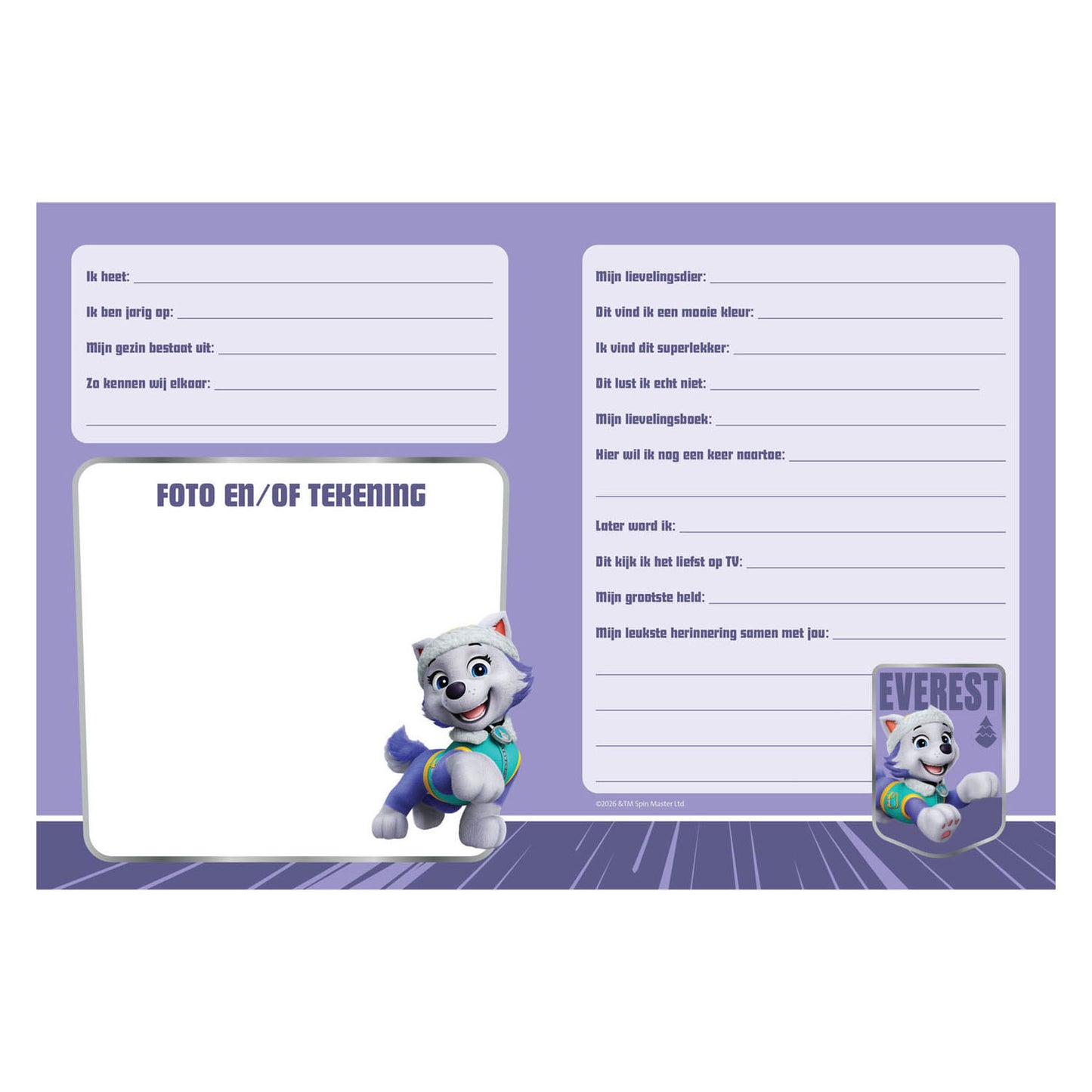 Livre d'amis - Paw Patrol Girl Pups 6+