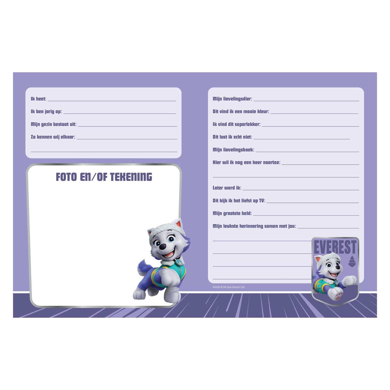 Livre d'amis - Paw Patrol Girl Pups 6+