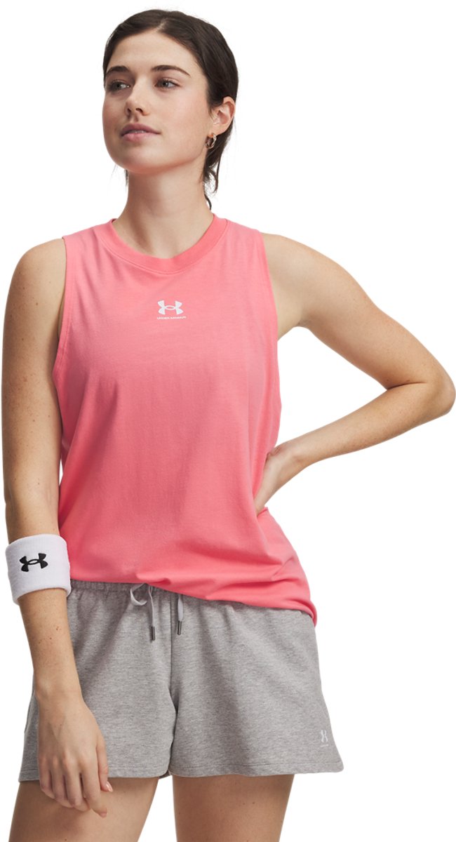 Under Armour ua rival muscle tank-pnk chemise de sport femme - rose doux-amer