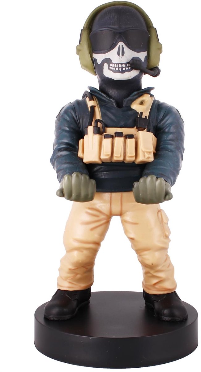 Cableguys Call of Duty - Simon « Ghost » Riley - support de figurine pour téléphone | contrôleur | étui de chargement (attaches-câbles d'origine)