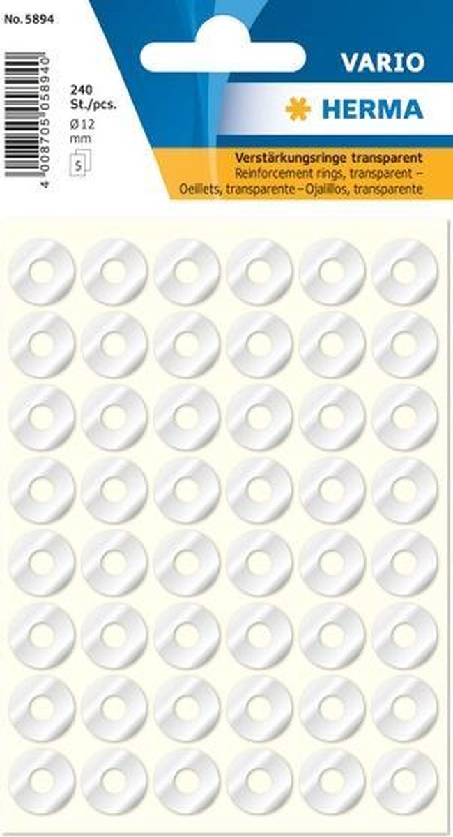 Haza étiquettes originales 240 pièces 12 mm transparentes