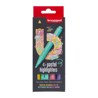 Les stylos marquants bruynzéels ensembles pastel 4 couleurs