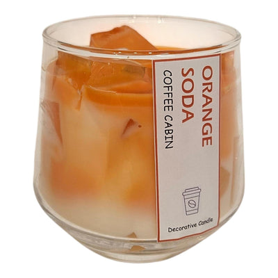Bougie parfumée ambiance Mansion en verre soda orange 8,4x11,5cm