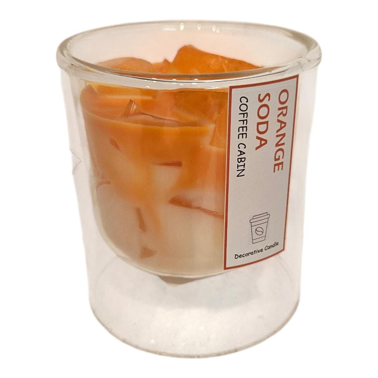 Bougie parfumée ambiance Mansion en verre soda orange 7,4x8,4cm