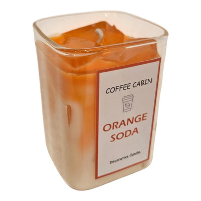 Bougie parfumée ambiance Mansion en verre soda orange 6x8cm