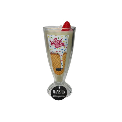 Bougie parfumée ambiance Manoir en verre sorbet fraise 8x20,5cm