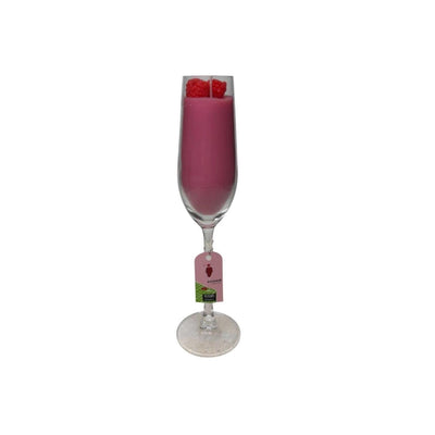Bougie parfumée ambiance Manoir dans verre à champagne ø5,5xh26,5cm