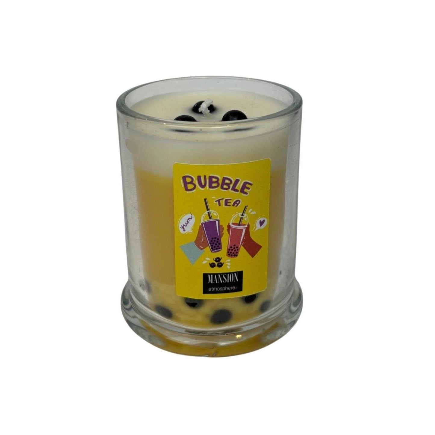 Bougie parfumée ambiance Manoir boba thé jaune ø7,7xh9,2cm