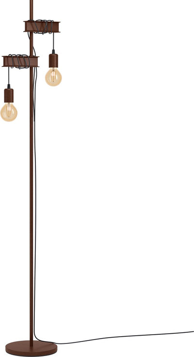 Lampadaire Eglo townshend 4 - e27 - 169 cm - marron noir