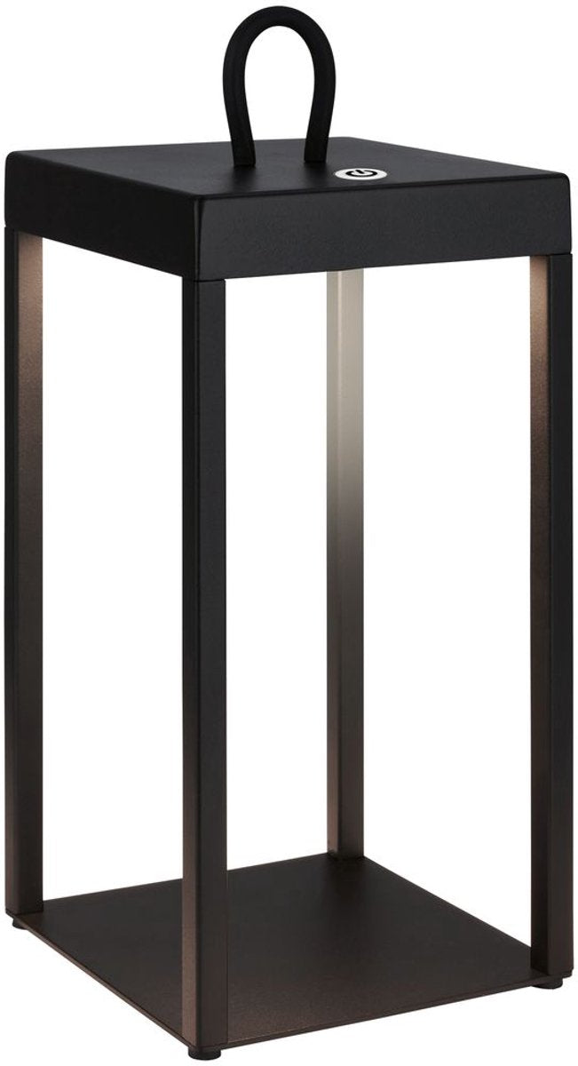 Briloner luca – lampe de table rechargeable lanterne – dimmable – ip44 pour intérieur extérieur – 31,5 x 13 x 13 cm – noir