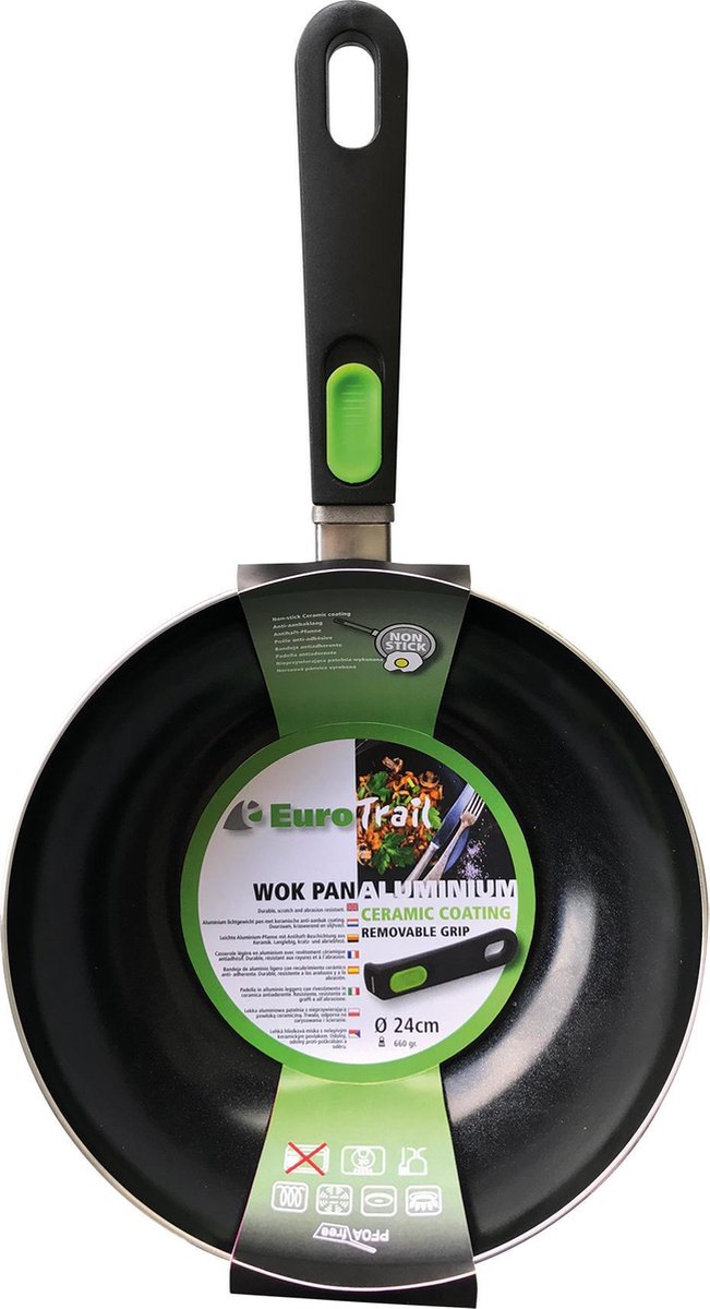 Poêle wok Eurotrail ø 24cm - noir