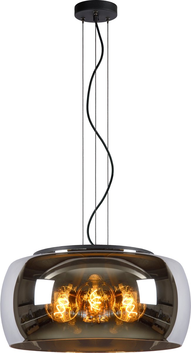 Lucide olivia - suspension - ø 50 cm - 3xe27 - fumé