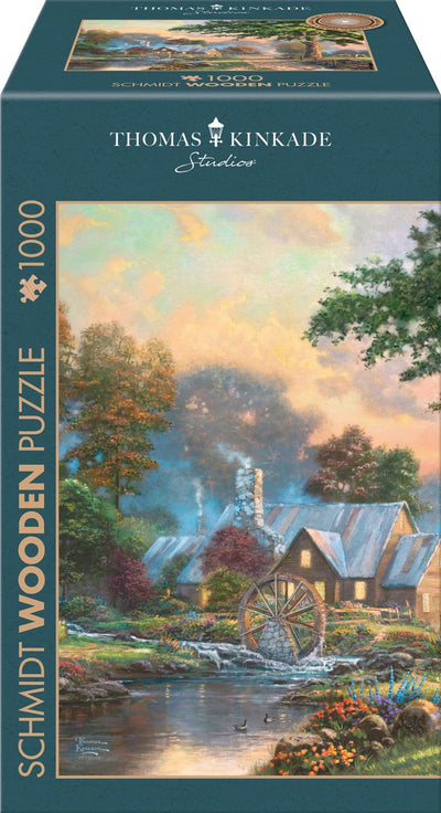 Schmidt - puzzle - puzzle en bois - au vieux ruisseau du moulin - Thomas Kinkade Studios - 1000 pièces - adultes - à partir de 12 ans