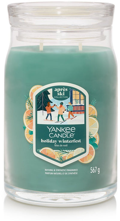 Bougie Yankee - bougie parfumée en grand pot Holiday Winterfest - 90 heures de combustion - deux mèches
