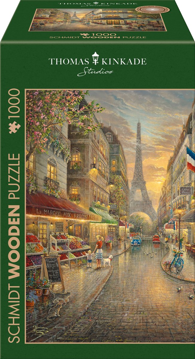 Schmidt - puzzle - puzzle en bois - paris pittoresques - studios thomas kinkade - 1000 pièces - adultes - à partir de 12 ans