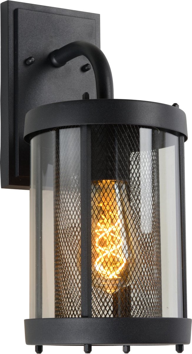 Lucide makkum - applique intérieur extérieur - 1xe27 - ip23 - noir