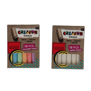 Creafun craie de couleur blanche | 24 pièces