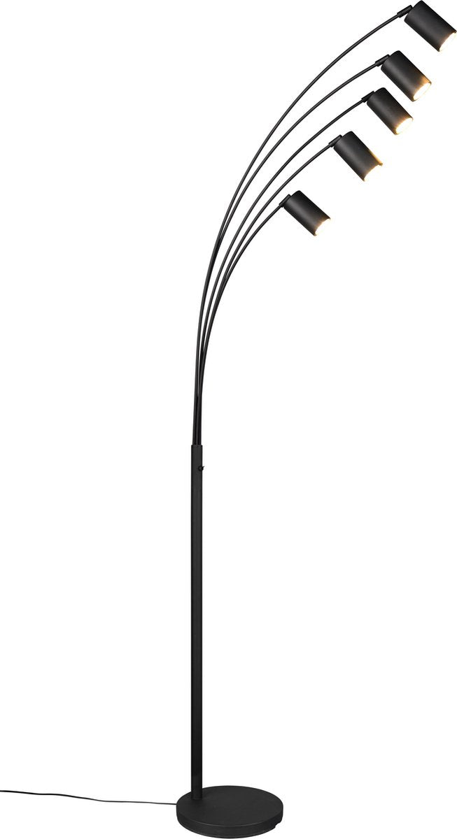 Trio Marley - lampadaire - noir mat - excl. 5x GU10 4,5 W