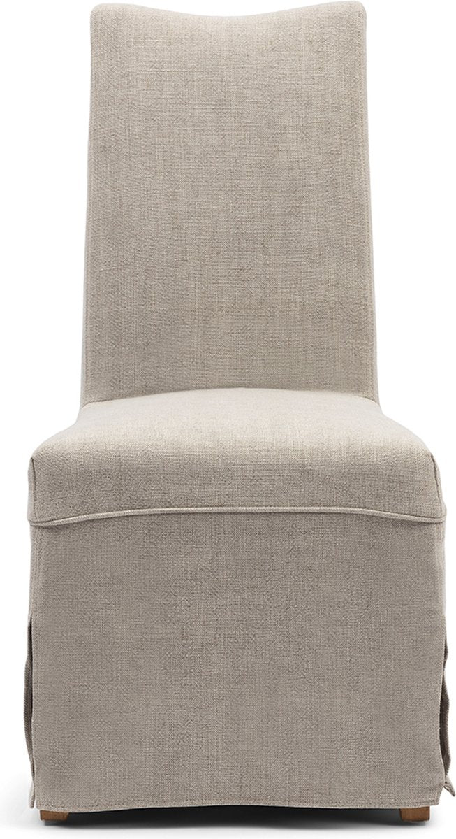 Chaise de salle à manger Riviera maison sans accoudoirs - housse amovible monti dc - coton, viscose, lin, hévéa - beige