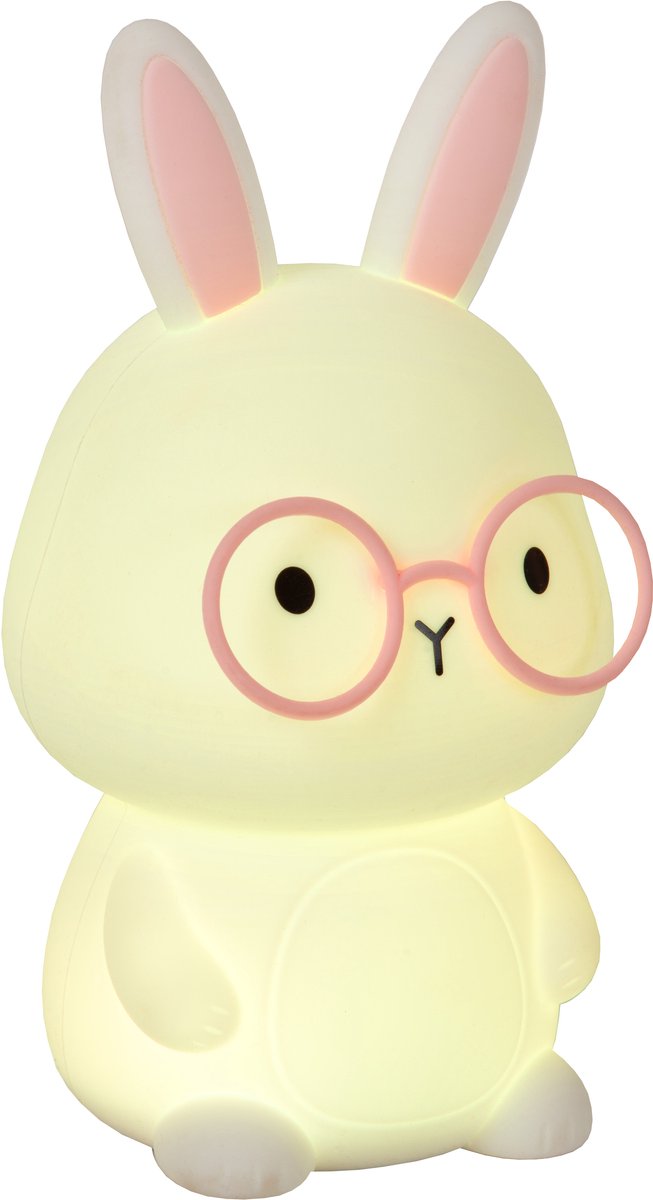 Lucide pincha lapin - lampe de nuit rechargeable chambre d'enfant - batterie rechargeable - LED 3 stepdim - RGB - blanc | essentiel