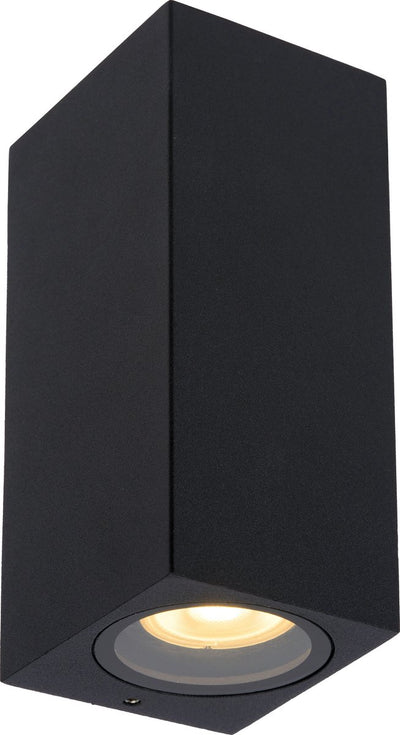 Lucide zaro - spot mural intérieur extérieur - 2xgu10 - ip65 - noir
