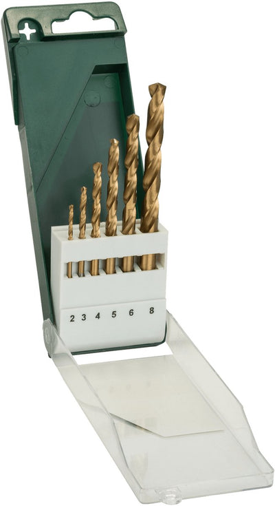 Bosch - Jeu de 6 forets à métaux HSS-étain, DIN 338 2.0 ; 3,0 ; 4,0 ; 5,0 ; 6,0 ; 8,0 mm