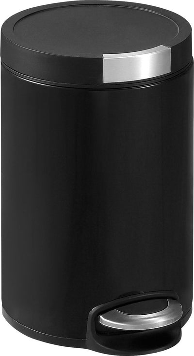 Eko - poubelle artistique à pédale 12 litres - plastique inox - noir mat - poubelle