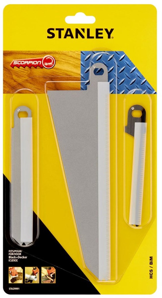 Stanley sta29991-xj - jeux de lames de scie - 3 pièces - pour scie scorpion
