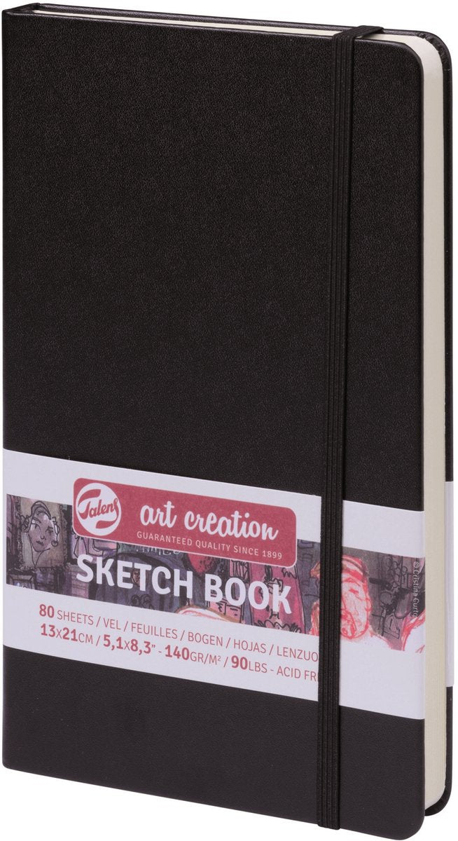 Talens art création carnet de croquis noir 13 x 21 cm 140 g 80 feuilles