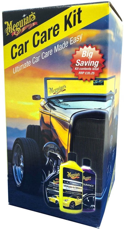 Kit d'entretien automobile Meguiar's - Kit de nettoyage 3 pièces - Cire de lavage ultime - Cire rapide ultime - Gel pour pneus Endurance haute brillance - 473 ml