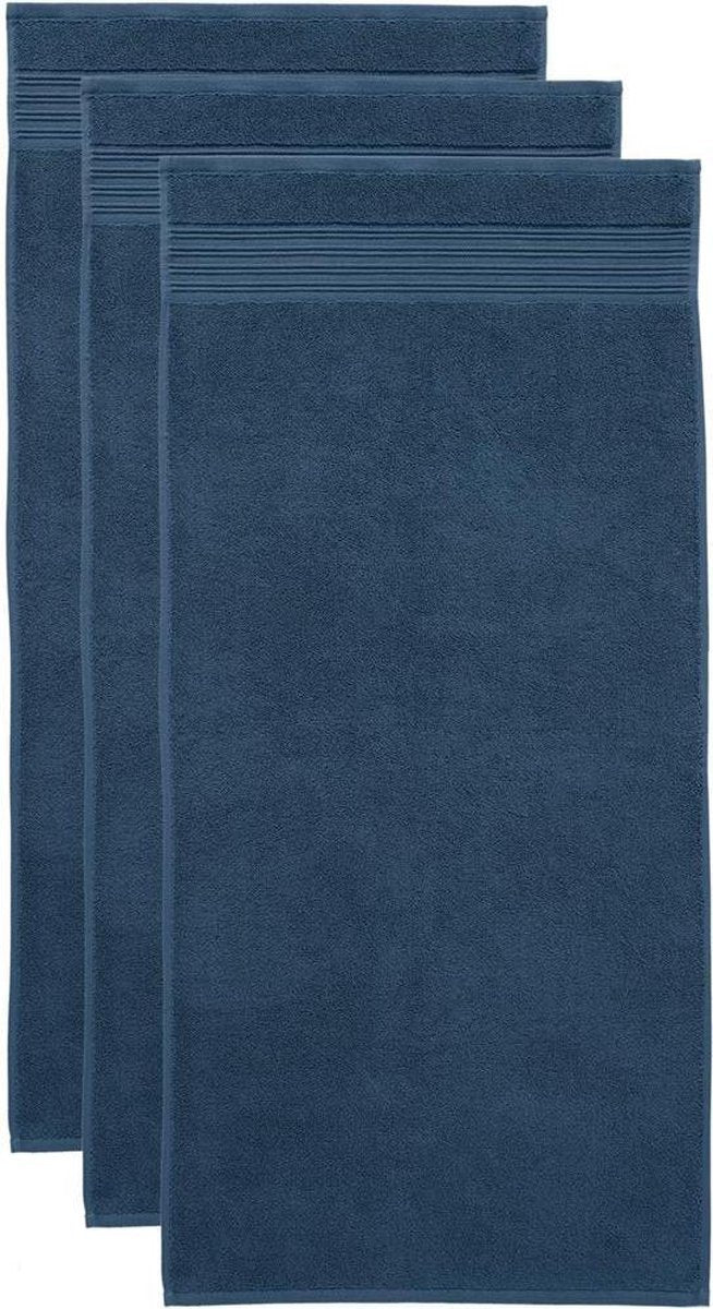 Ensemble de 3 serviettes en voilage Bedinghouse - 50x100 cm - bleu foncé