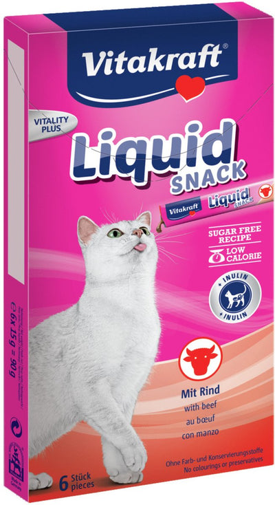 Vitakraft chat liquide boeuf - collation pour chat - 6 pcs