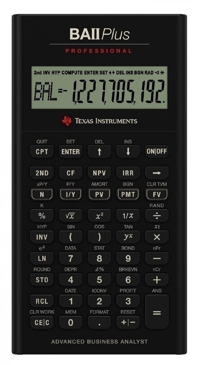 Texas instruments calculatrice financière texas ba ii plus professionnelle