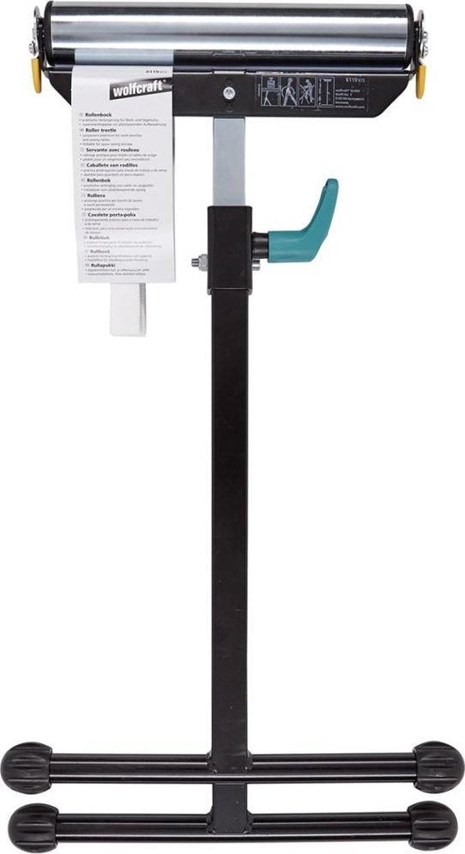 Wolfcraft - chevalet de sciage pliable - tréteau - socle pour scie à tronçonner - 50 kg 63-100 cm - support à rouleaux universel - garantie 10 ans - 6102300
