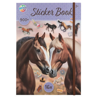 Livre d'autocollants de groupe d'artisanat créatif a4 collection de chevaux 16 pages et 900 + autocollants | 4 pièces