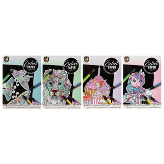 Peinture sur du velours 4 feuilles 4 assorti