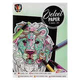 Peinture sur du velours 4 feuilles 4 assorti