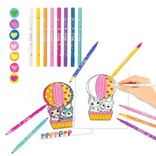 Ylvi Colorbook avec des stylos en feutre