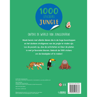 Livre autocollantboek 1000 autocollants jungle