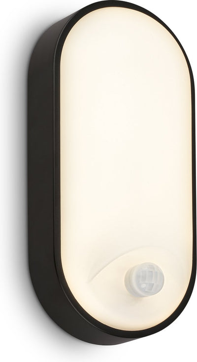 Briloner ruch - Applique LED pour l'extérieur - 3830015 - détecteur de mouvement - résistant aux éclaboussures et à la poussière - portée 6 m - détection 100 degrés - lumière blanche chaude - 22 x 10,5 x 6 cm - noir