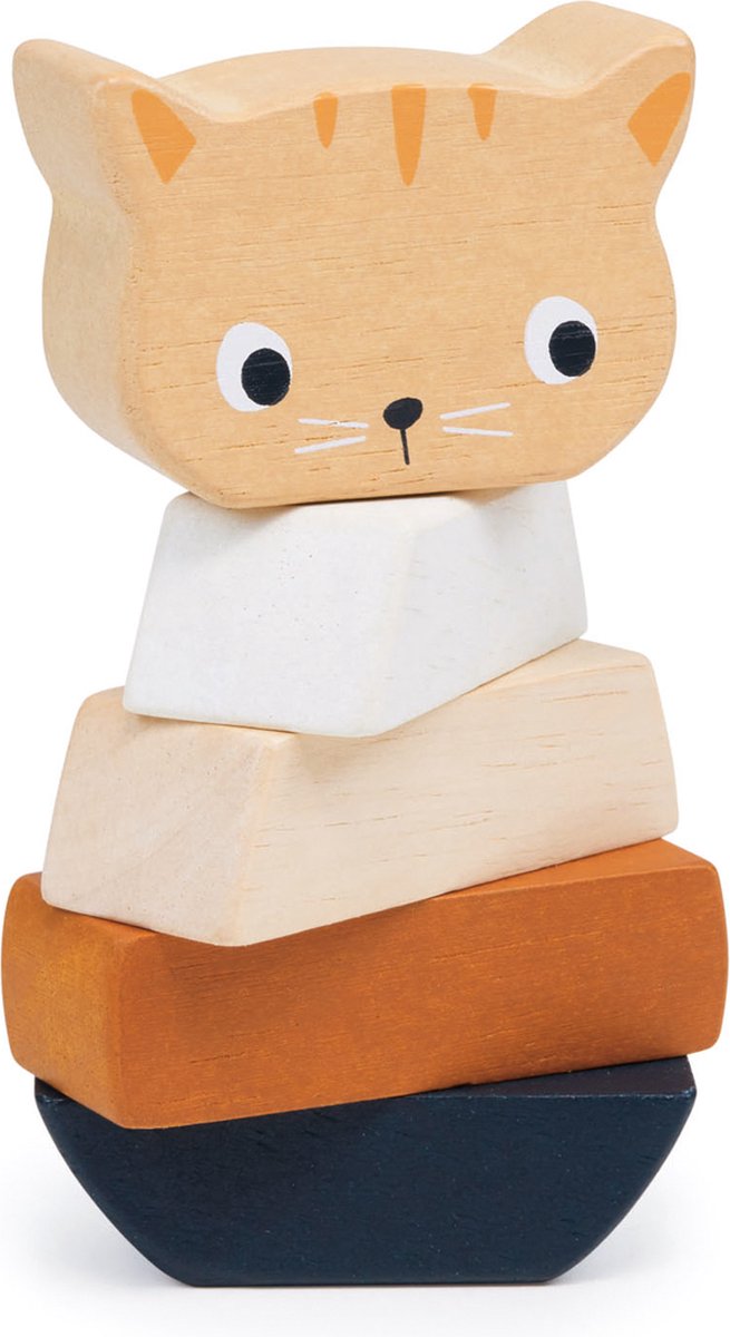 Empileur Mentari - chaton - 6x2,5x11,5cm - bois - 1 an