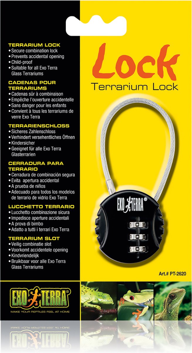 Serrure à combinaison Exo Terra - métal - noir