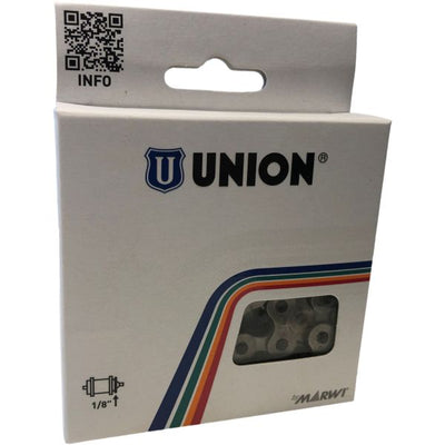 Chaîne vélo Union Anti Roes 1 2x1 8 - 112 maillons - Gris titane