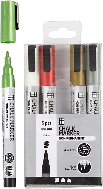 Creativ Company Krijt Markers Metallic Colors, 5e.