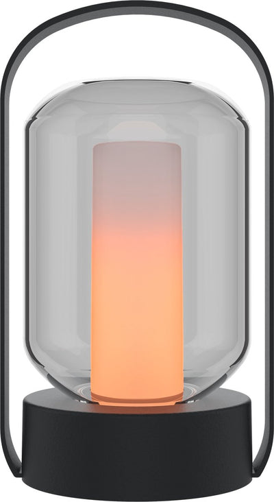 Lampe de table rechargeable Calex como - sans fil - effet feu - lumière blanc chaud - batterie - tactile - étanche - décoration pour jardin, salon, chambre - éclairage d'ambiance - noir