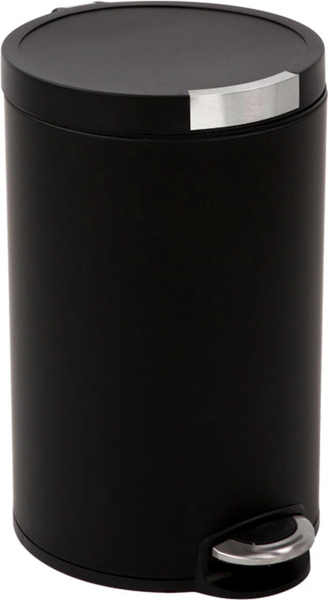 Eko - poubelle artistique à pédale 20 litres - plastique inox - noir mat - poubelle